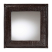 bali & pari Candela Natural Rattan Wall Mirror - Handwoven Wicker Accent Piece with Inset Mirrored Glass and Textured Frame